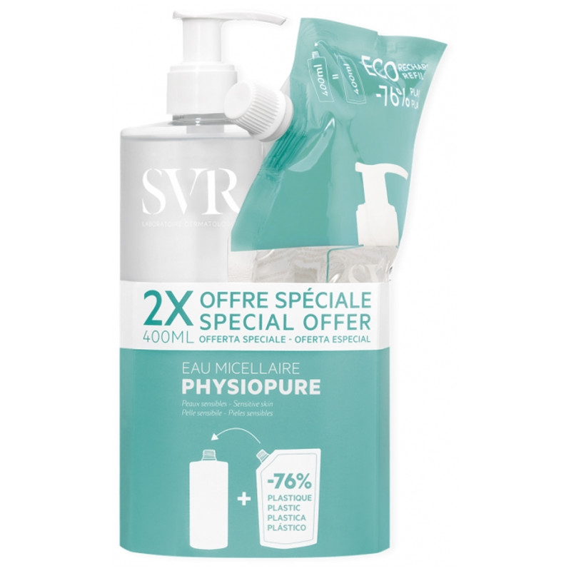 Svr Physiopure Eau Micellaire 400 ml + Éco-Recharge 400 ml Svr Physiopure Eau Micellaire 400 ml + Éco-Recharge 400 ml