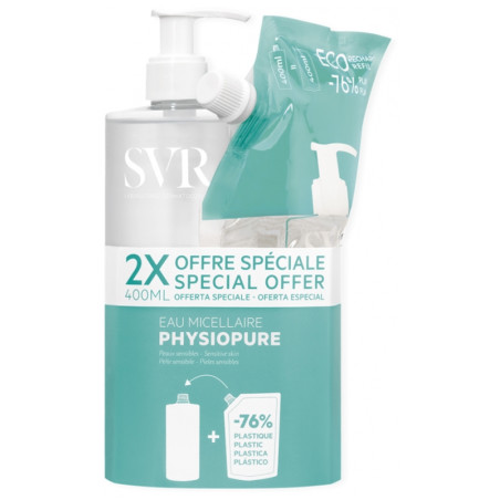 Svr Physiopure Eau Micellaire 400 ml + Éco-Recharge 400 ml