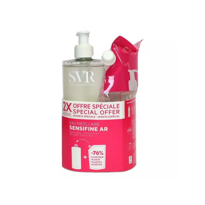Svr Sensifine AR eau micellaire démaquillante 400ml + eco recharge 400ml Svr Sensifine AR eau micellaire démaquillante 400ml + eco recharge 400ml