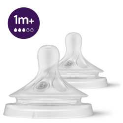 Lot de 2 Tétines Natural 1 Mois +