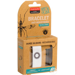 Manouka Bracelet Anti-Moustiques Uni Blanc 1 Pièce