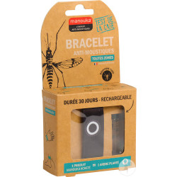 Manouka Bracelet Anti-Moustiques Uni Noir 1 Pièce
