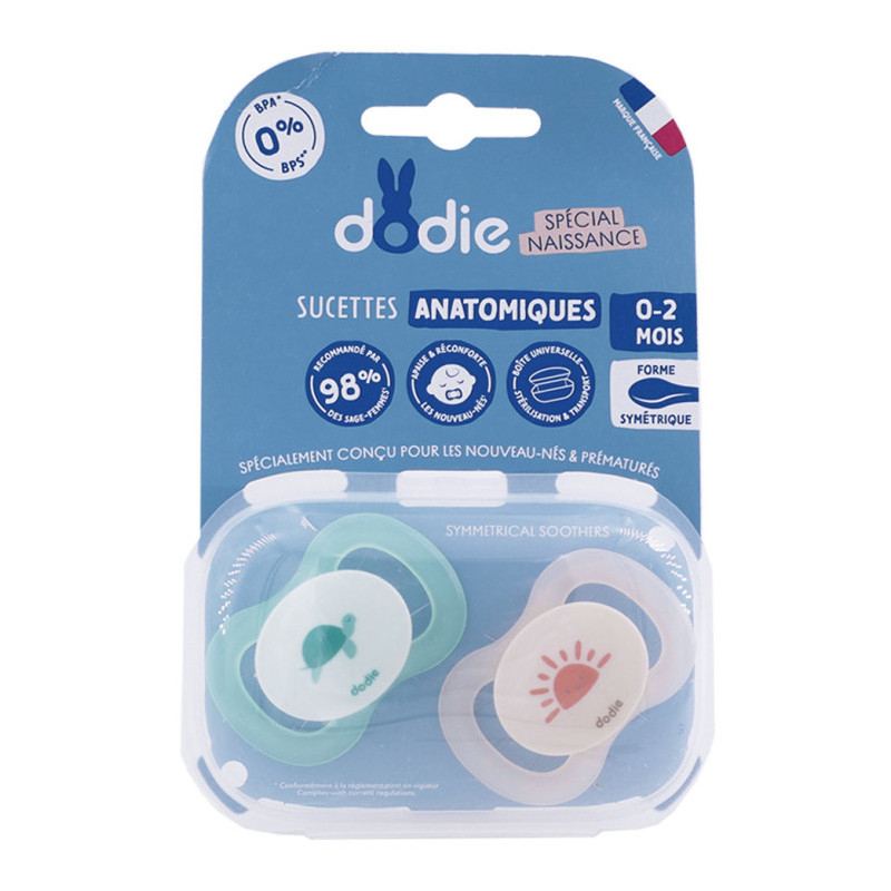 Dodie Duo Sucette anatomique silicone 0-2 mois Dodie Duo Sucette anatomique silicone 0-2 mois