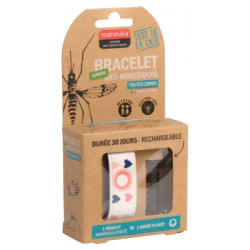 Bracelet Anti-Moustiques Junior + Recharge 6 ml - Modèle : Cœurs
