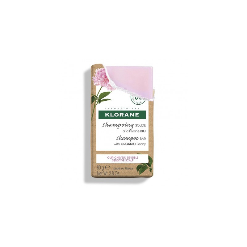 Klorane Shampoing solide à la pivoine Bio - 80g Klorane Shampoing solide à la pivoine Bio - 80g