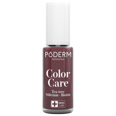 Poderm Color Care Vernis à Ongles Soin Tea Tree 8 ml - Couleur : 437 : Rouge Noir