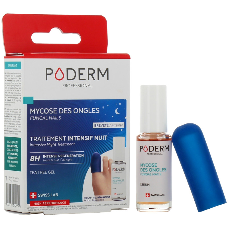Poderm Mycose des Ongles Traitement Intensif Nuit 8ml + Capuchon en Gel Réparateur Poderm Mycose des Ongles Traitement Intensif Nuit 8ml + Capuchon en Gel Réparateur