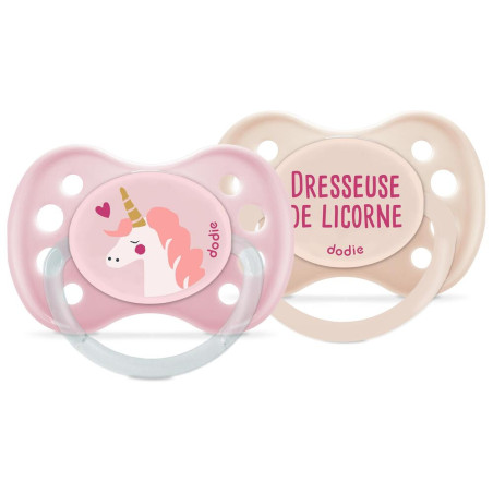 Dodie sucette anatomique silicone n°A18 +6 mois Modèle : Licorne