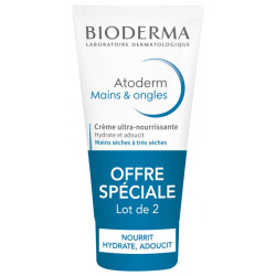 Bioderma Atoderm Crème Ultra-Nourrissante Mains & Ongles Lot de 2 x 50 ml