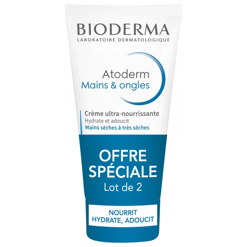 Bioderma Atoderm Crème Ultra-Nourrissante Mains & Ongles Lot de 2 x 50 ml
