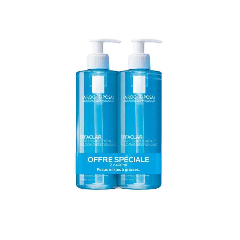 LA ROCHE POSAY EFFACLAR GEL MOUSSANT PURIFIANT 2X400ML LA ROCHE POSAY EFFACLAR GEL MOUSSANT PURIFIANT 2X400ML