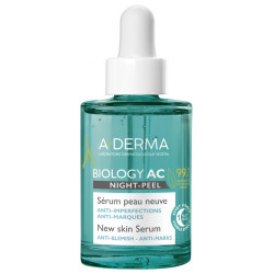 A-DERMA Biology AC Night-Peel Sérum Peau Neuve Bio 30 ml
