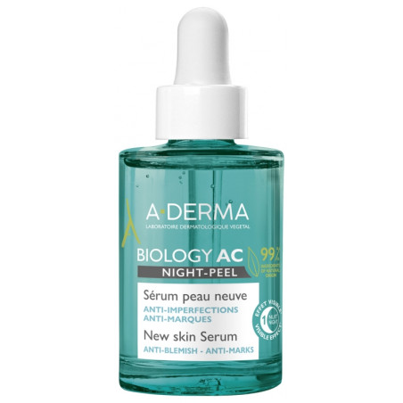 A-DERMA Biology AC Night-Peel Sérum Peau Neuve Bio 30 ml