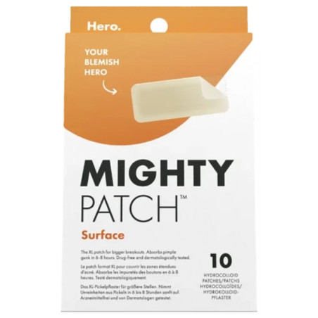 Hero Mighty Patch Surface Patchs Anti-Acné Zones Étendues 10 Patchs Hydrocolloïdes