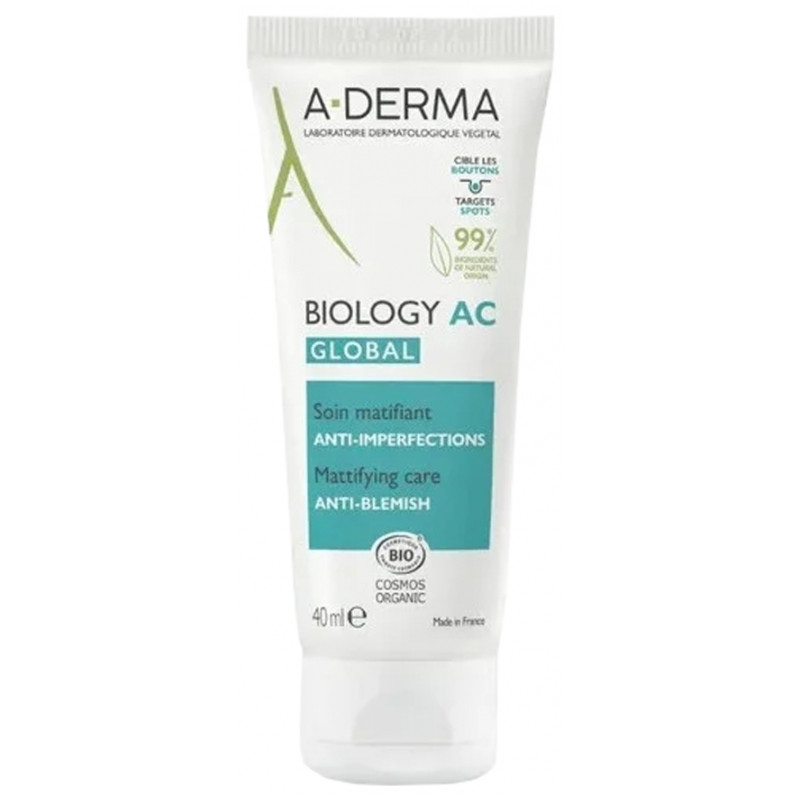 A-DERMA Biology AC Global Soin Matifiant Anti-Imperfections Bio 40 ml A-DERMA Biology AC Global Soin Matifiant Anti-Imperfections Bio 40 ml