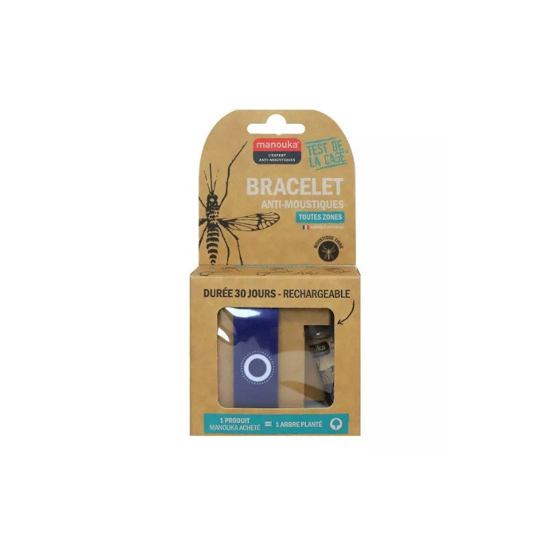 MANOUKA Bracelet bleu marine anti-moustiques adulte MANOUKA Bracelet bleu marine anti-moustiques adulte