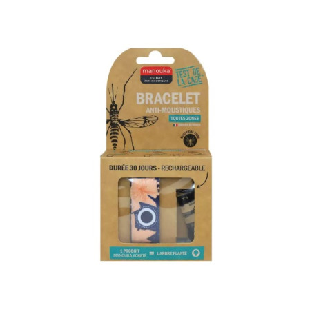 MANOUKA Bracelet motif végétal anti-moustiques adulte