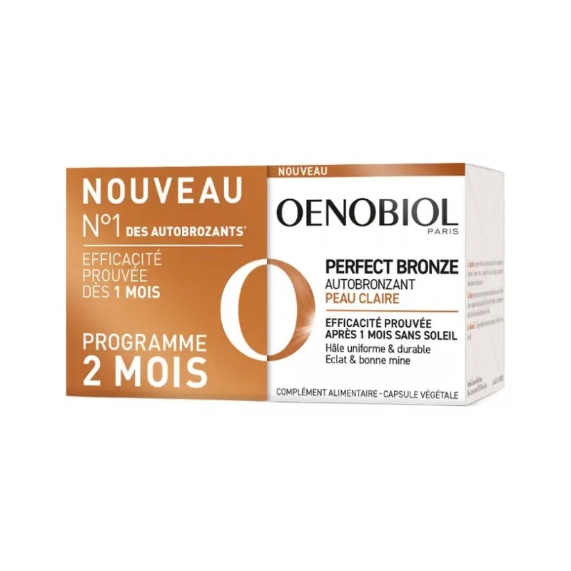 Oenobiol Perfect Bronze Autobronzant Peau Claire Lot de 2 x 30 Capsules Oenobiol Perfect Bronze Autobronzant Peau Claire Lot de 2 x 30 Capsules