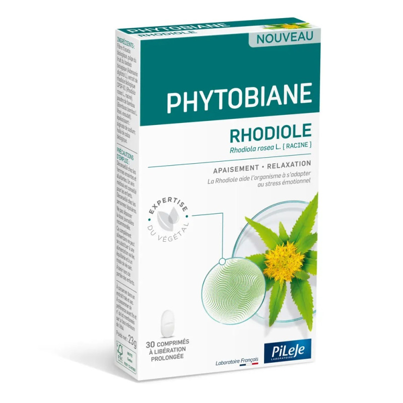 Pileje Phytobiane Rhodiole Apaisement et relaxation 30 comprimés Pileje Phytobiane Rhodiole Apaisement et relaxation 30 comprimés