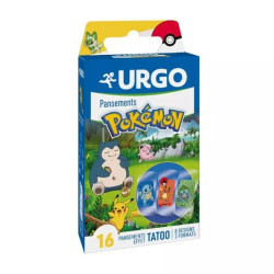 Urgo Pansements prédécoupés Pokémon effet Tatoo - 16 pansements