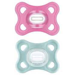 MAM Comfort 2 Sucettes Silicone 2-6 Mois - Couleur : Rose