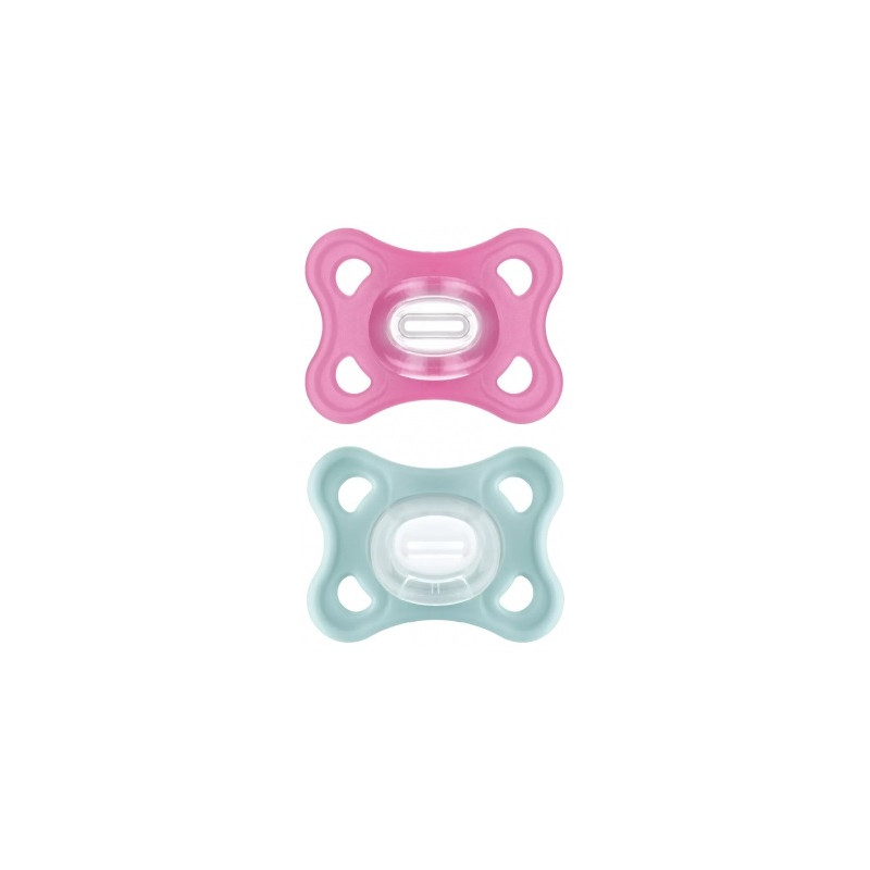 MAM Comfort 2 Sucettes Silicone 2-6 Mois - Couleur : Rose