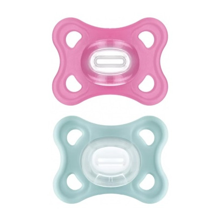 MAM Comfort 2 Sucettes Silicone 2-6 Mois - Couleur : Rose