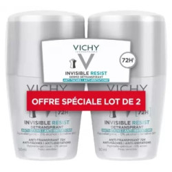 Vichy Déodorant Invisible Resist Dermo-Détranspirant 72H Roll-On Lot de 2 x 50 ml
