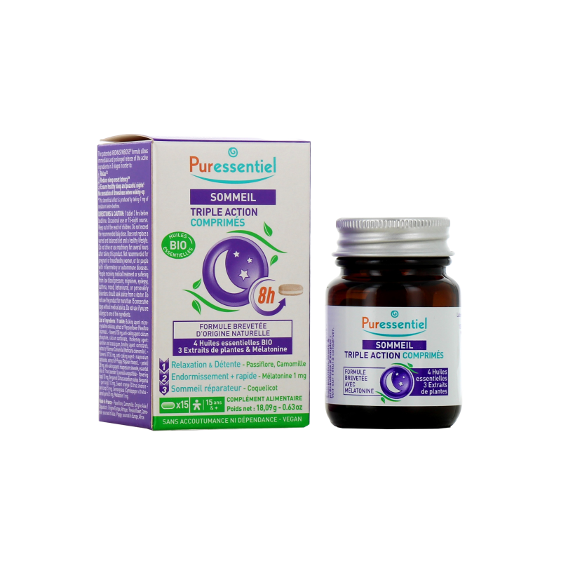 Puressentiel Sommeil Triple Action 8h - 15 comprimés