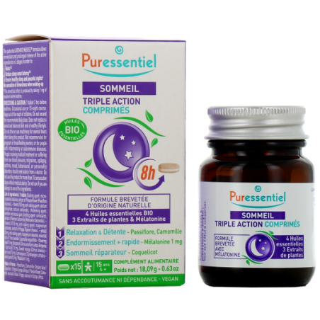 Puressentiel Sommeil Triple Action 8h - 15 comprimés