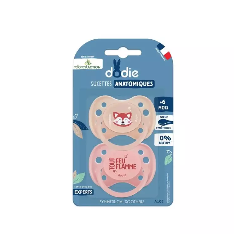 Dodie Reforest'Action Sucettes anatomiques +6m en silicone - Lot de 2