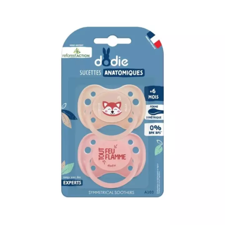 Dodie Reforest'Action Sucettes anatomiques +6m en silicone - Lot de 2