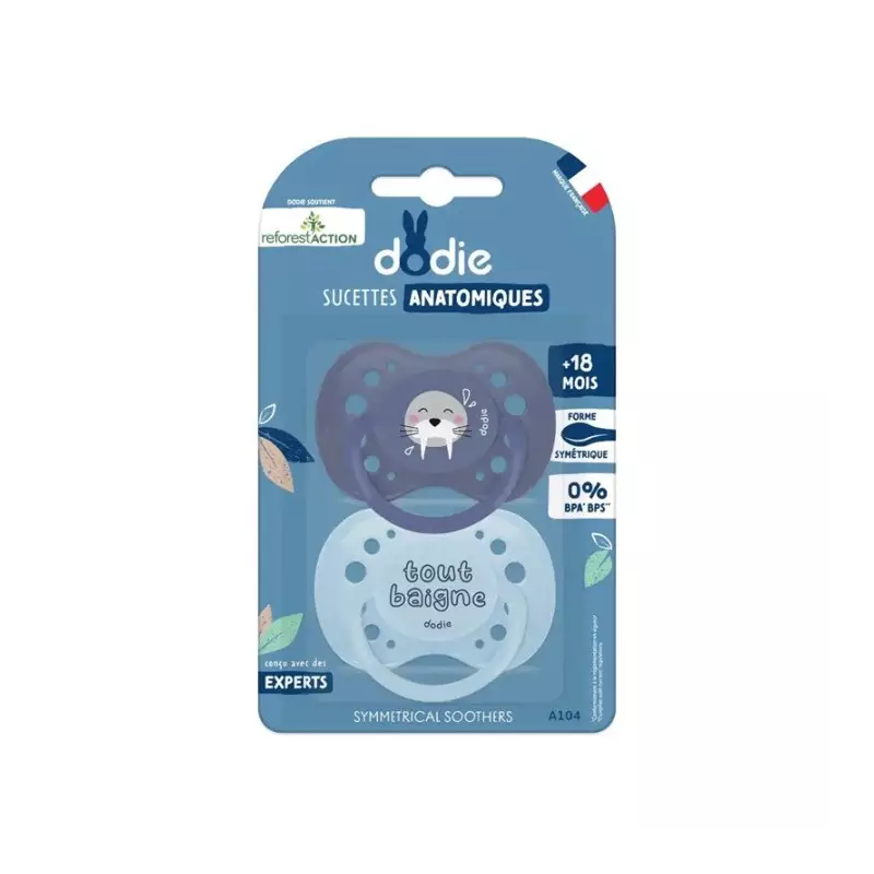 Dodie Reforest'Action Sucettes anatomiques +18m en silicone - Lot de 2 Dodie Reforest'Action Sucettes anatomiques +18m en silicone - Lot de 2
