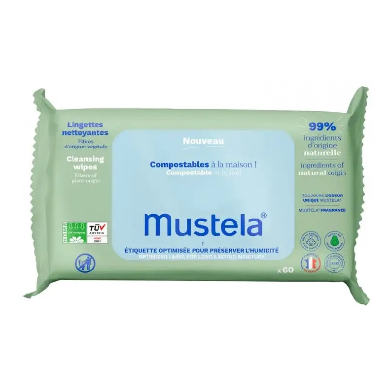 Mustela Lingettes Nettoyantes Compostables Avec Parfum 60 Lingettes Mustela Lingettes Nettoyantes Compostables Avec Parfum 60 Lingettes