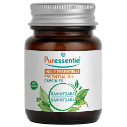 Puressentiel Huile Essentielle Ravintsara (Cannamomum camphora ct cinéole) Bio 60 Capsules