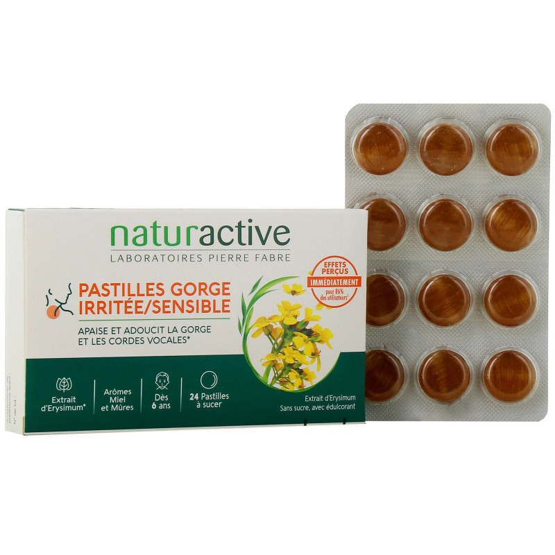 Naturactive Pastilles Gorge Irritée ou Sensible - 24 pastilles Naturactive Pastilles Gorge Irritée ou Sensible - 24 pastilles
