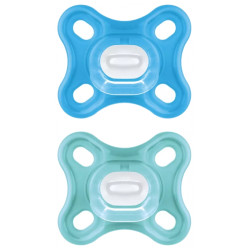 Mam 2 sucettes comfort bleu silicone +0 mois