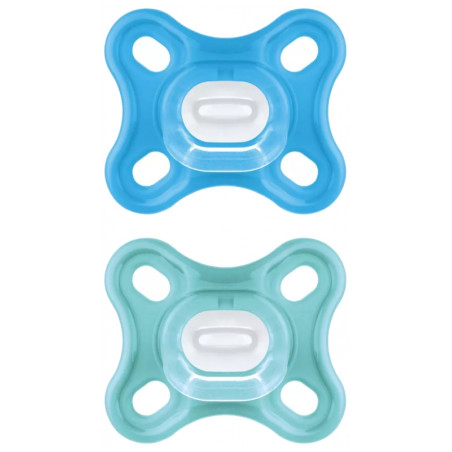 Mam 2 sucettes comfort bleu silicone +0 mois