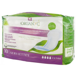 Organyc Fuites Urinaires Extra 10 Serviettes Bio